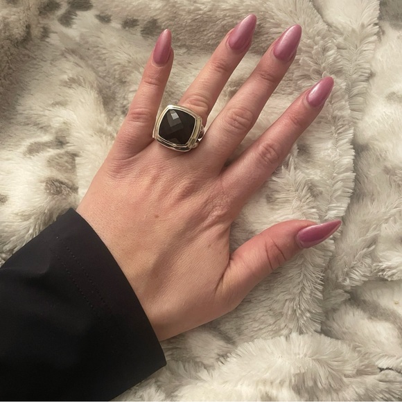 David Yurman 14mm Albion Ring in Sterling Silver and Black Onyx - Picture 2 of 3